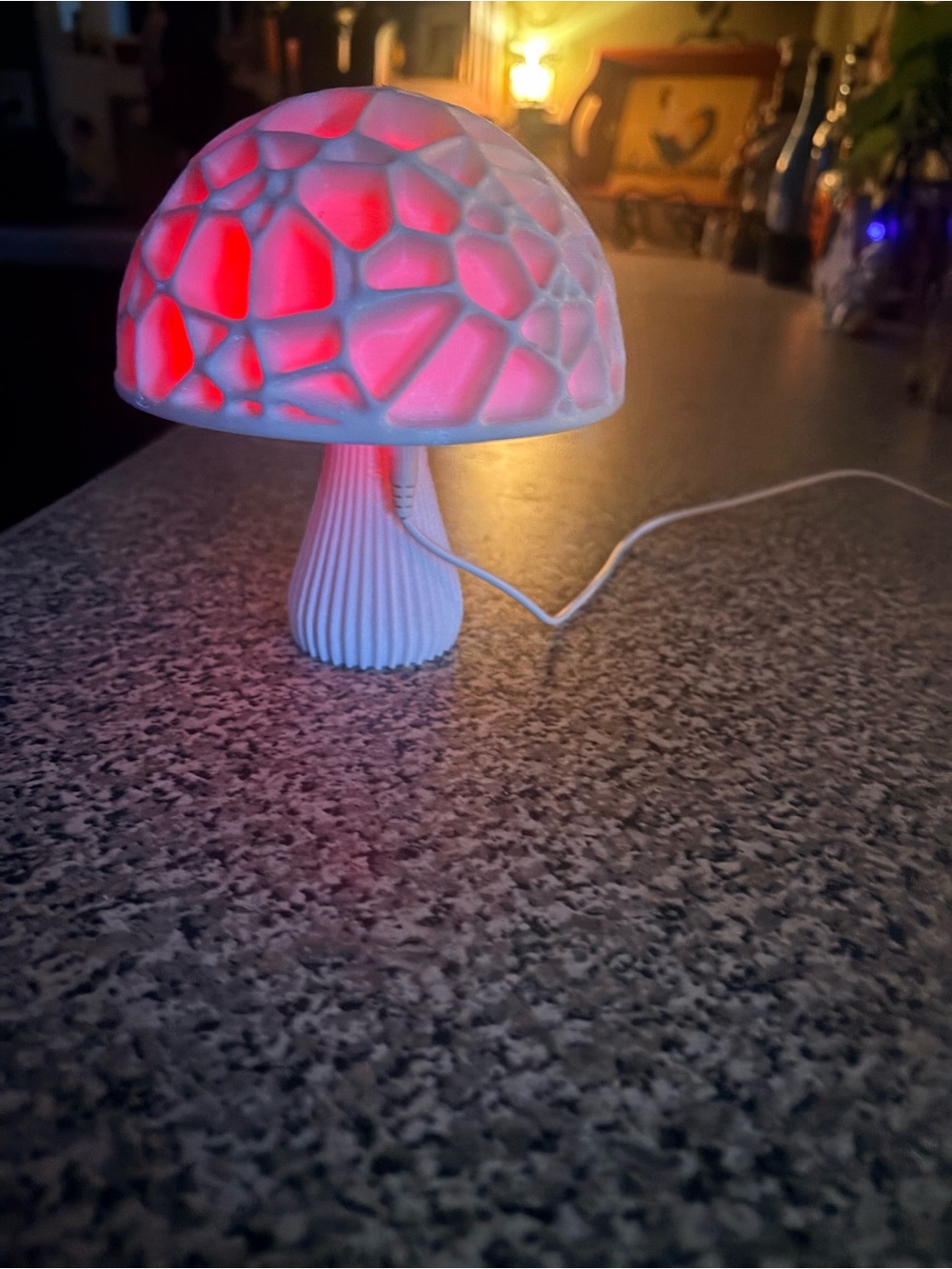 & Other Stories White Mushroom LED Lamp with Red Glow